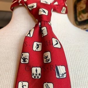 RALPH LAUREN CHAPS SPORTS NECKTIE OLYMPICS MEDALS MEDALLIONS COMMEMORATI…